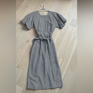 Long dress black white XS zara